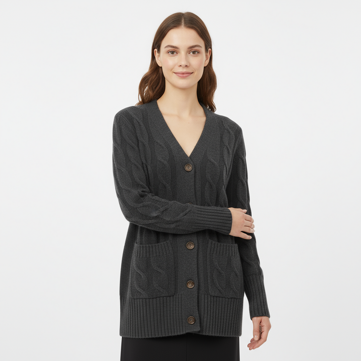 Cardigan Femme Long Maille Torsadée