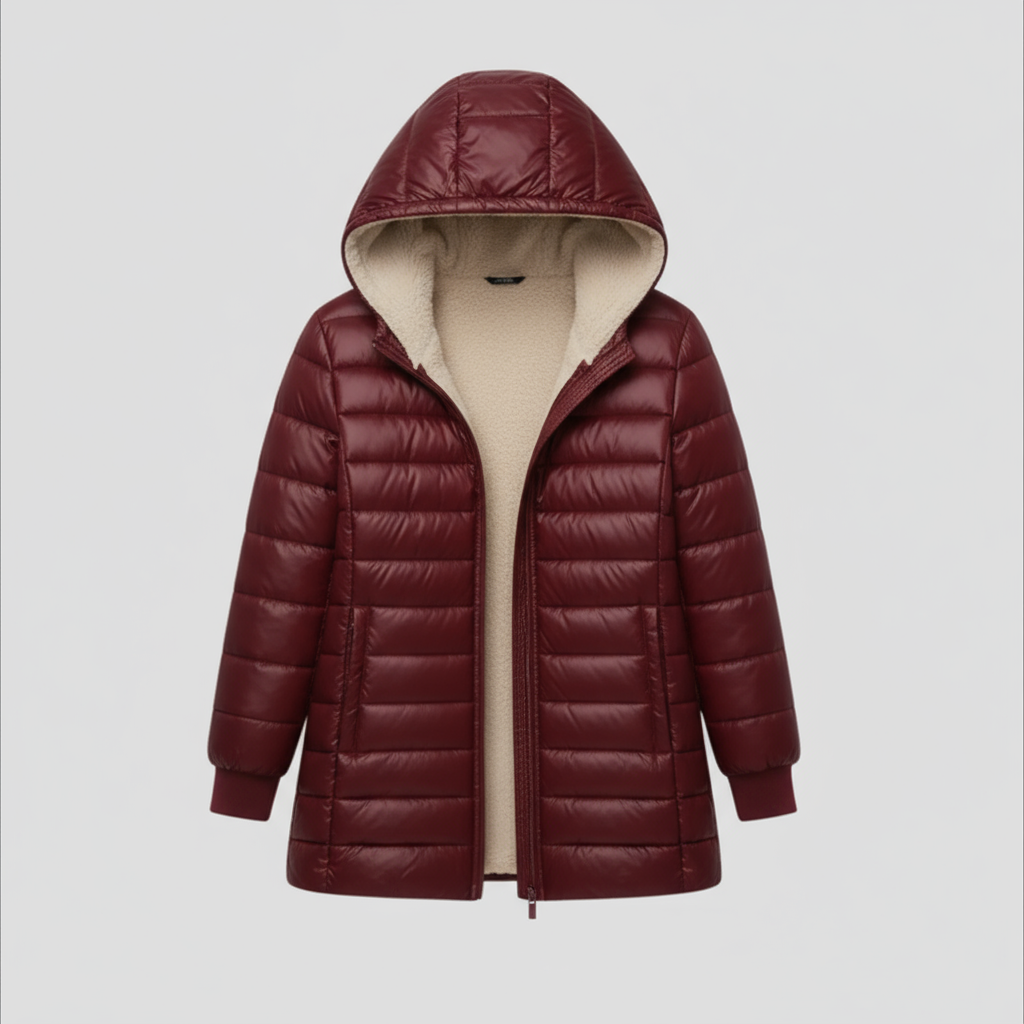 Doudoune Femme Matelassée à Capuche Zippée