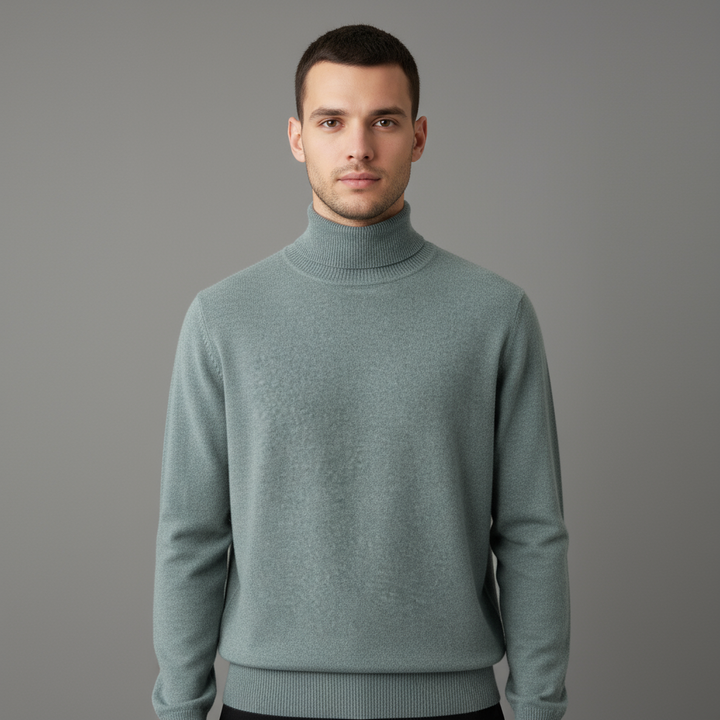 Pull Homme Col Roulé Tricoté