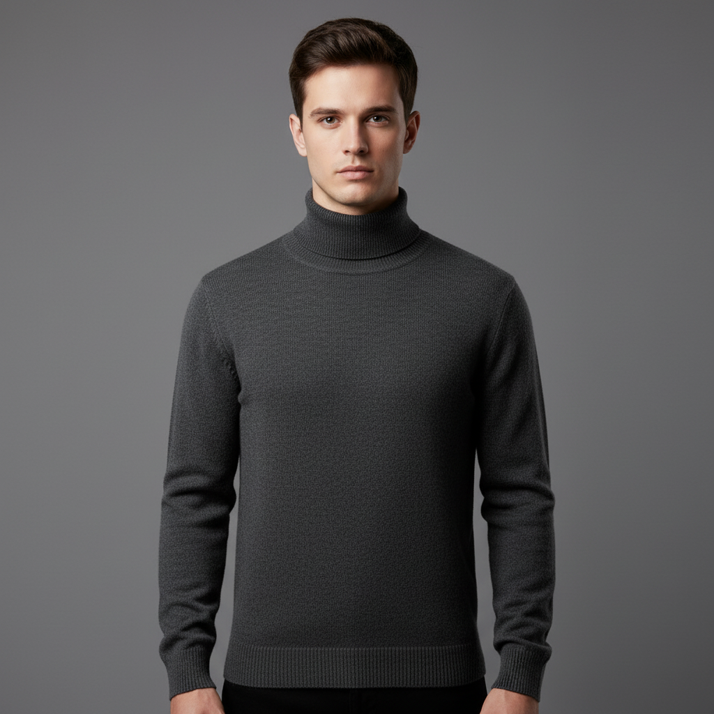 Pull Homme Col Roulé en Laine