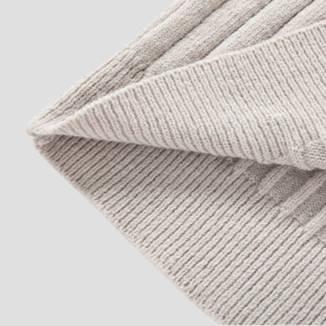 Pull Homme Zippé Col Montant | Maille Côtelée