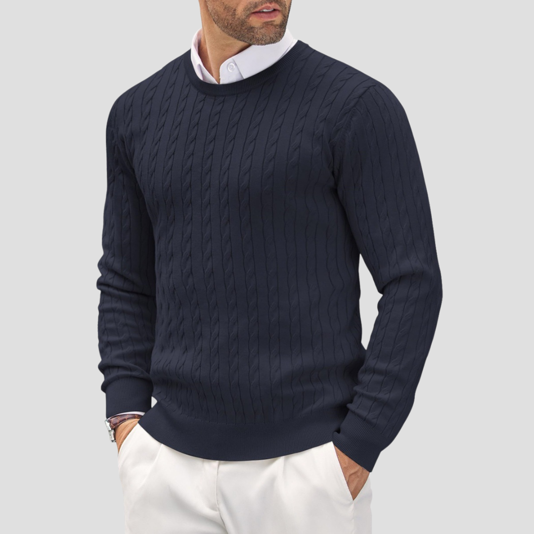 Pull Homme Torsadé Col Rond