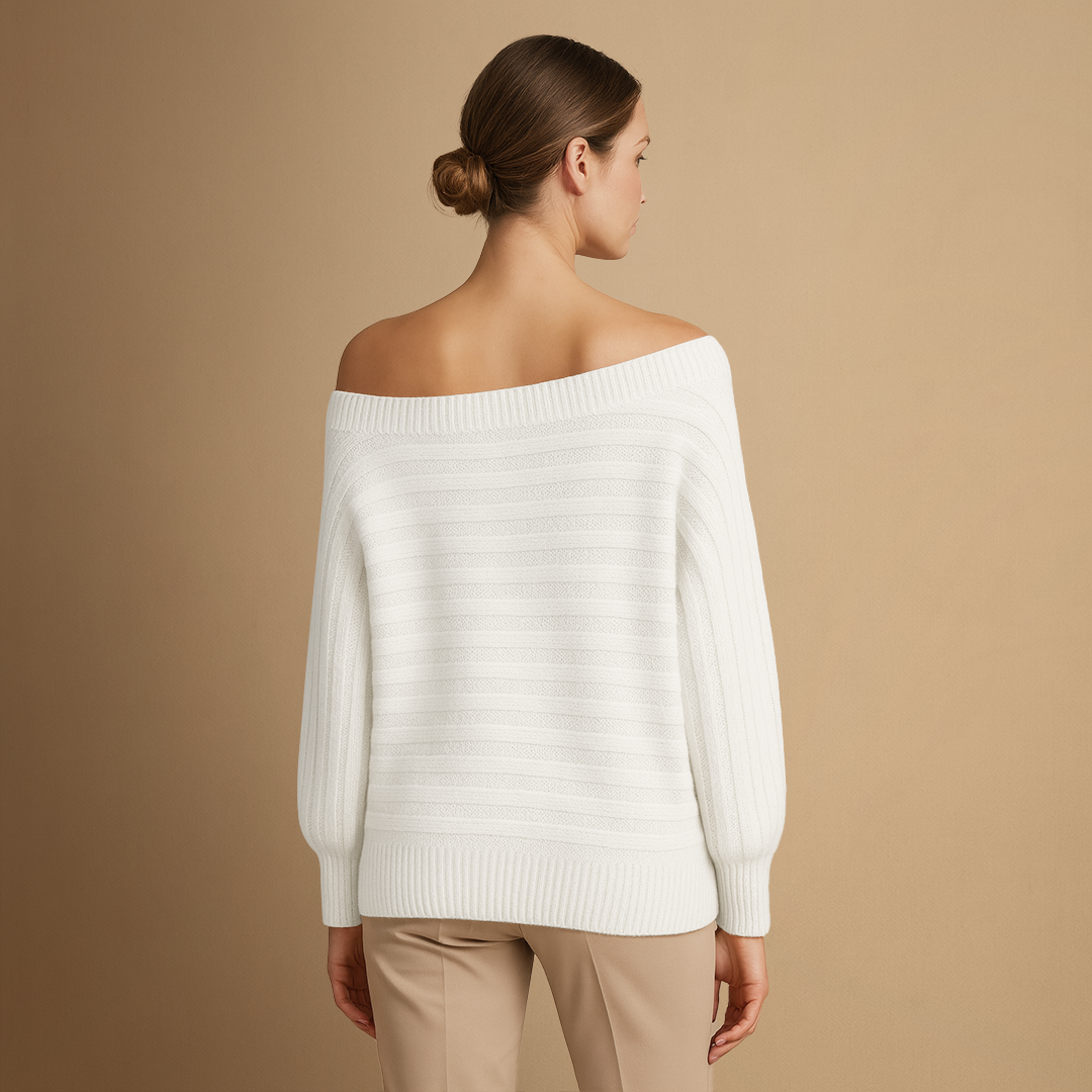 Pull Femme Épaules Dénudées Rayé