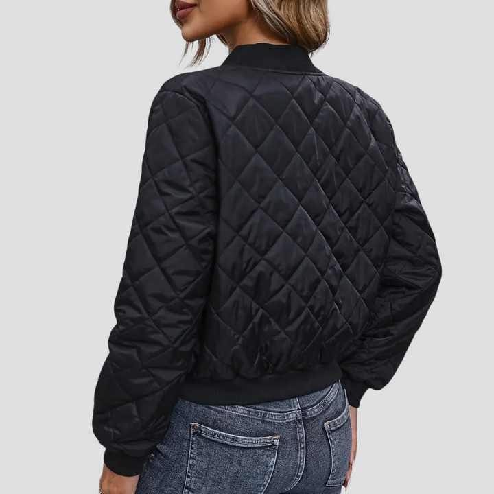 Bomber Femme Matelassé Noir