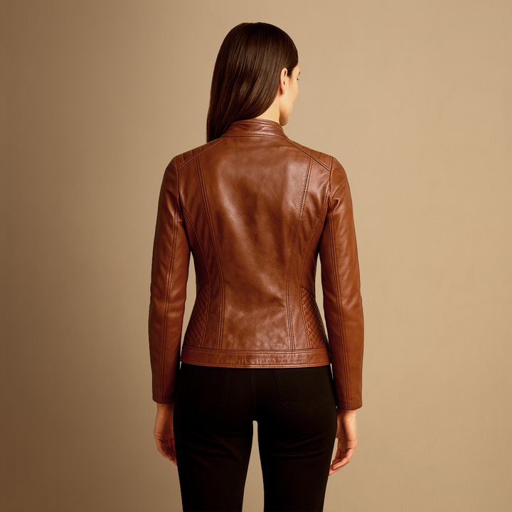 Veste Femme Cuir Cintrée Zippée