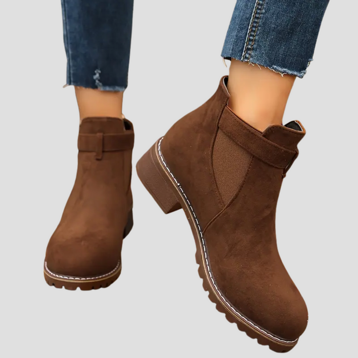 Bottines femme à boucle talon bas