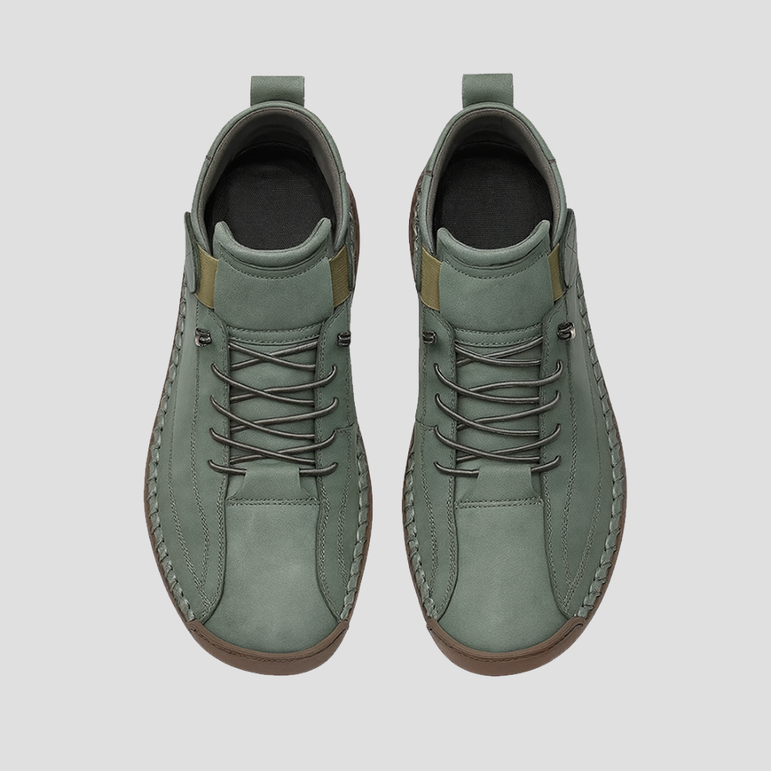 Baskets unisexe montantes similicuir à lacets