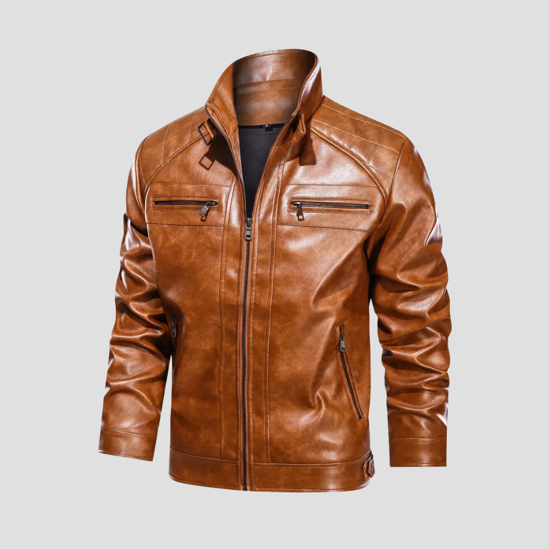 Veste Motard Homme Zippée Rétro