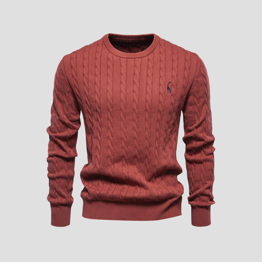 Pull Homme Col Rond Torsadé Coton Mélangé