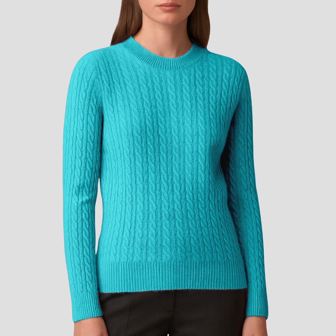 Pull Femme Maille Côtelée Col Rond