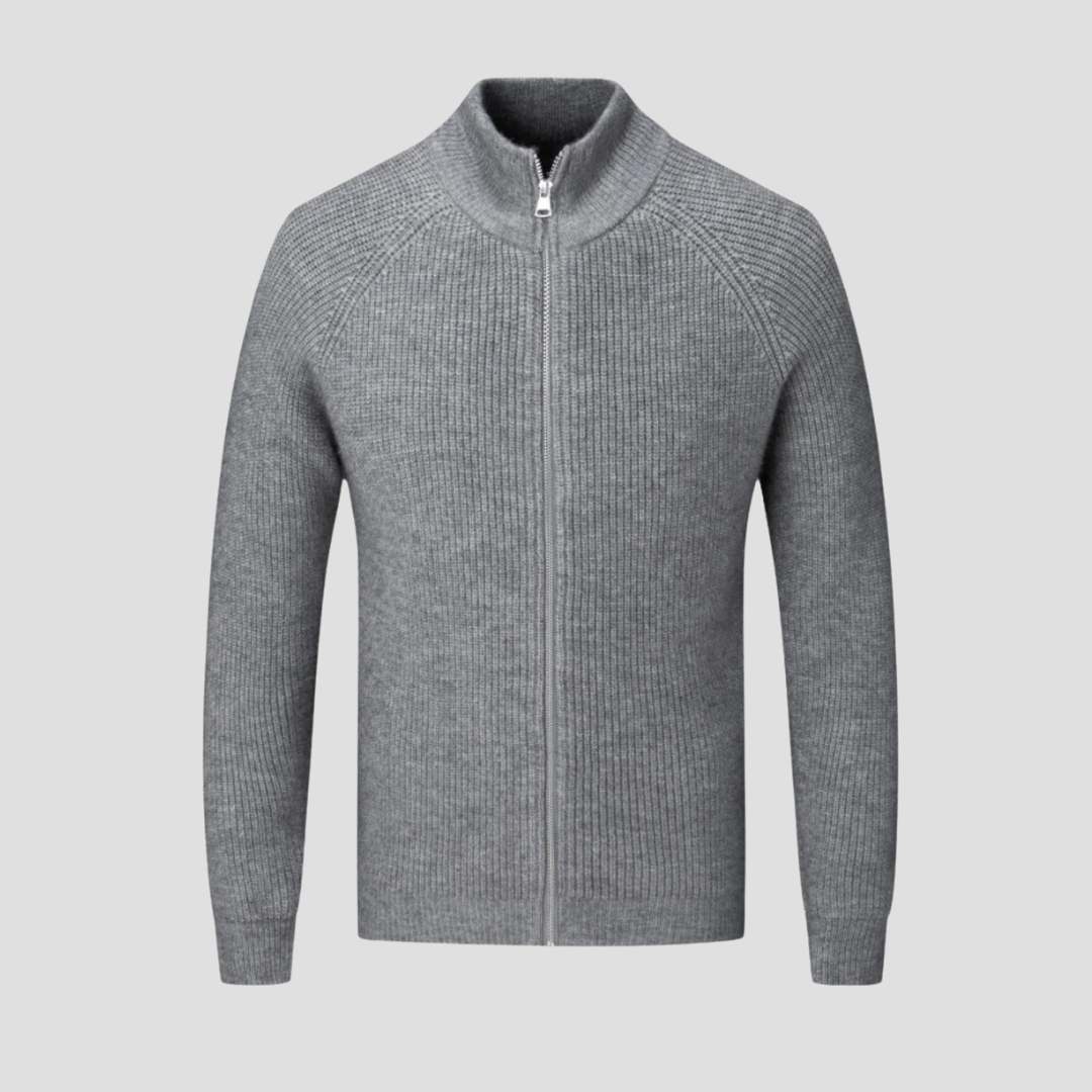 Cardigan Homme Zippé Col Montant