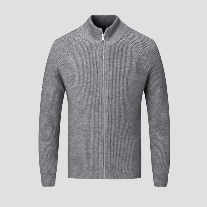 Cardigan Homme Zippé Col Montant