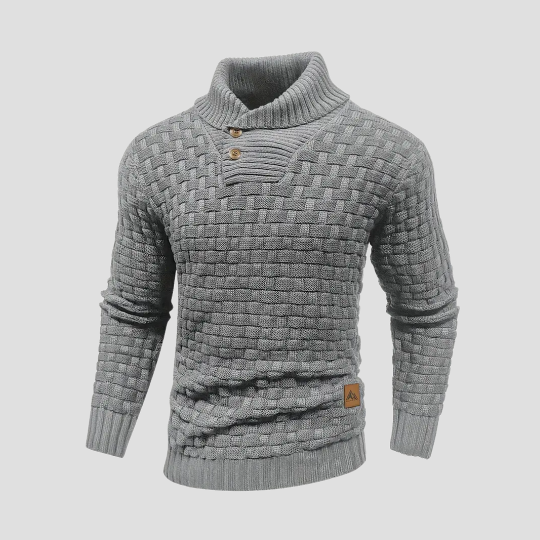 Pull Homme Col Boutonné en Maille