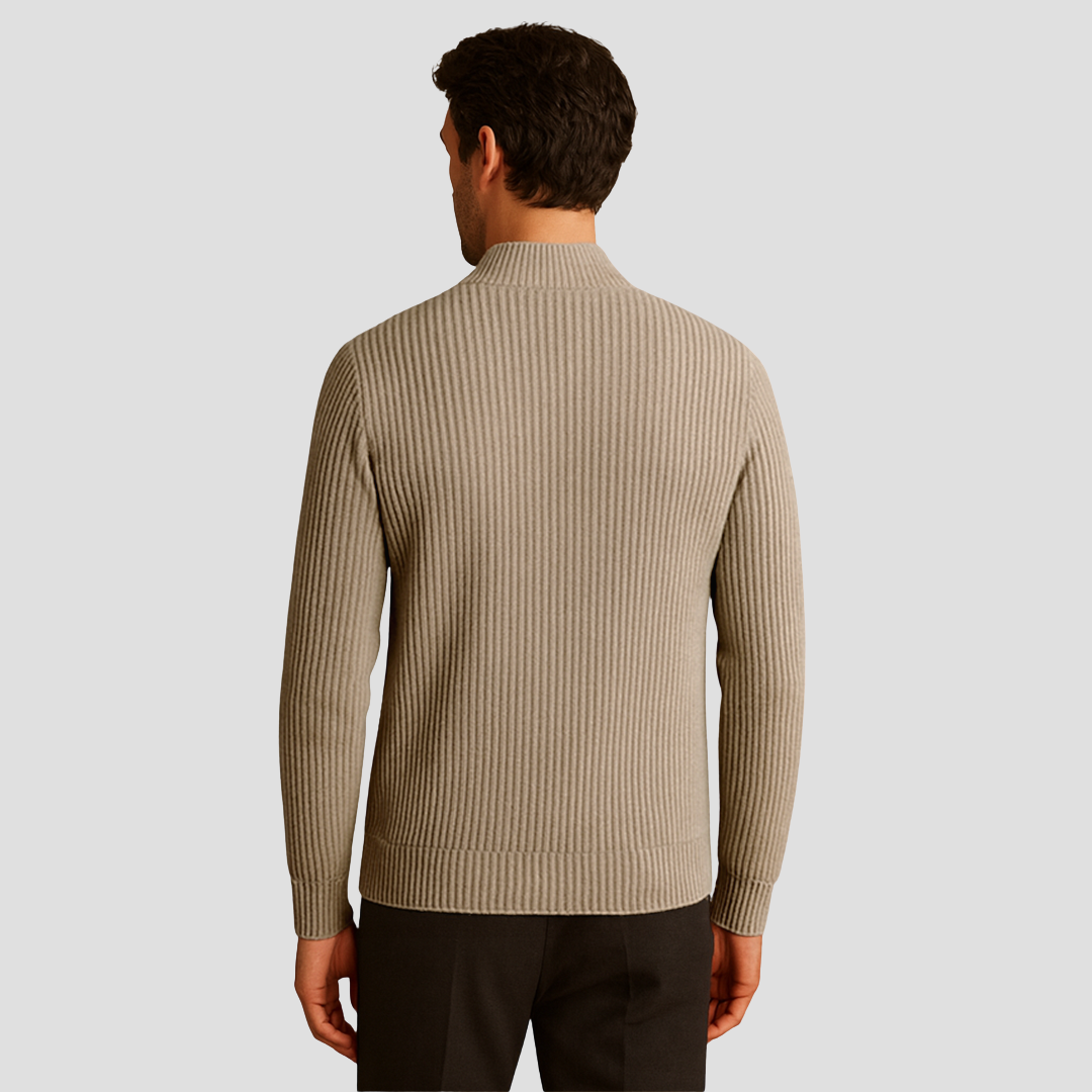 Cardigan Homme Zippé Côtelé