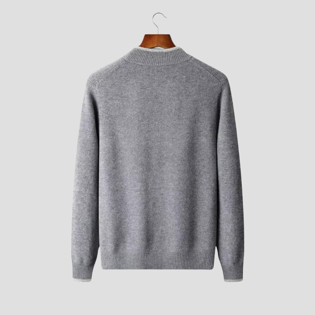 Cardigan Homme Zippé Laine Mérinos | Col Montant