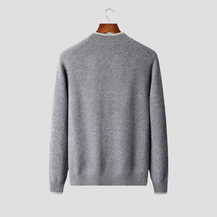 Cardigan Homme Zippé Laine Mérinos | Col Montant