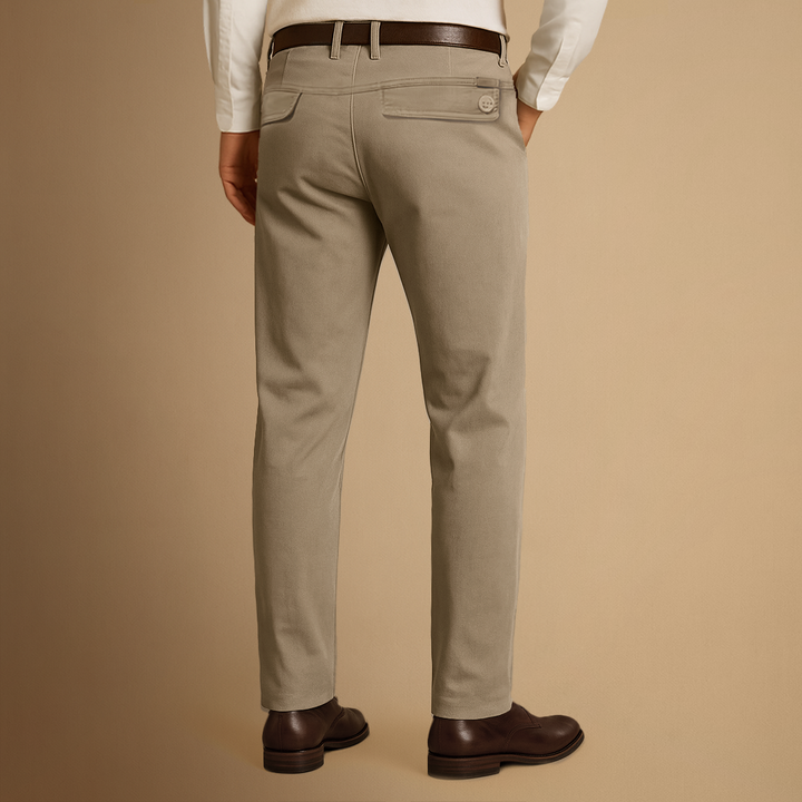 Pantalon Homme Coupe Droite Coton Mélangé