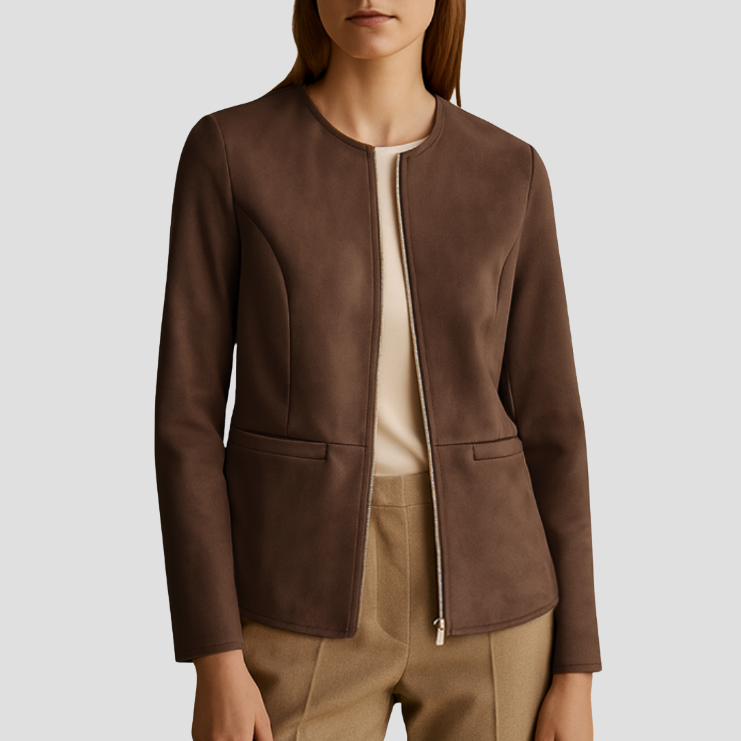 Veste Femme Suédée Zippée