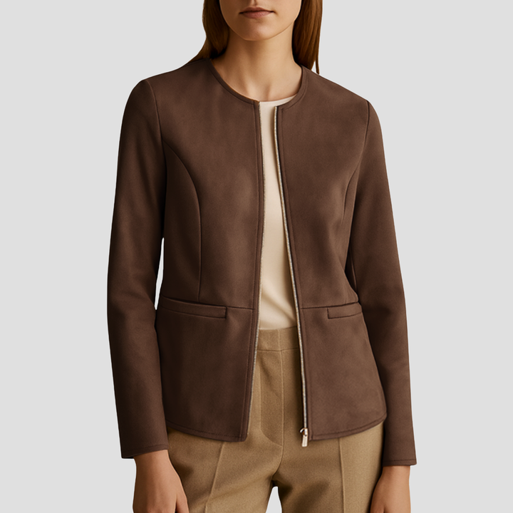 Veste Femme Suédée Zippée