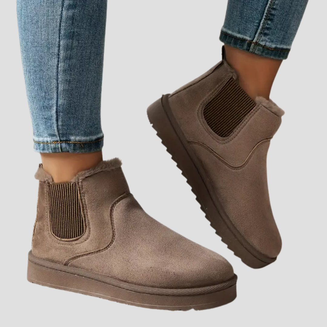 Bottines femme hiver fourrées cuir synthétique