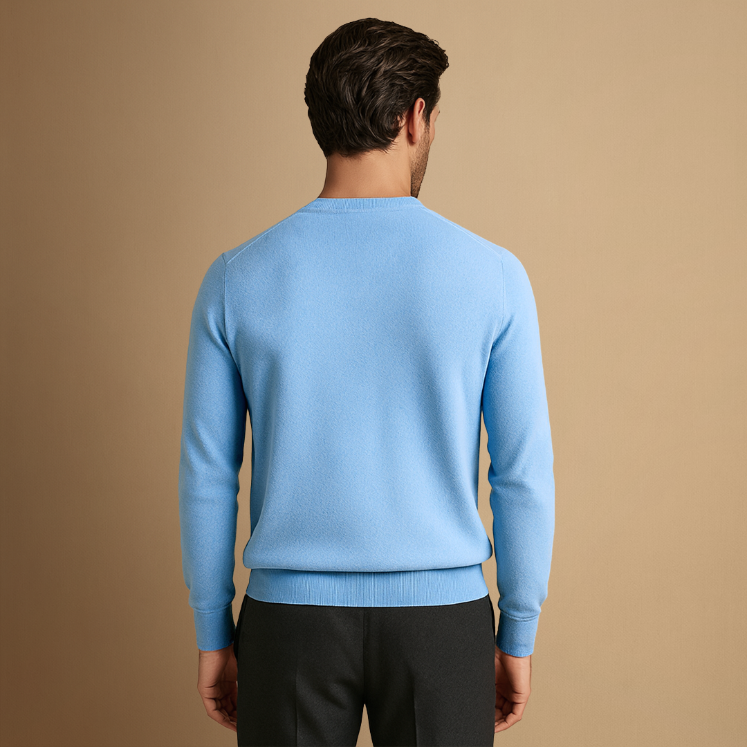 Pull Homme Col Rond Laine Mélangée