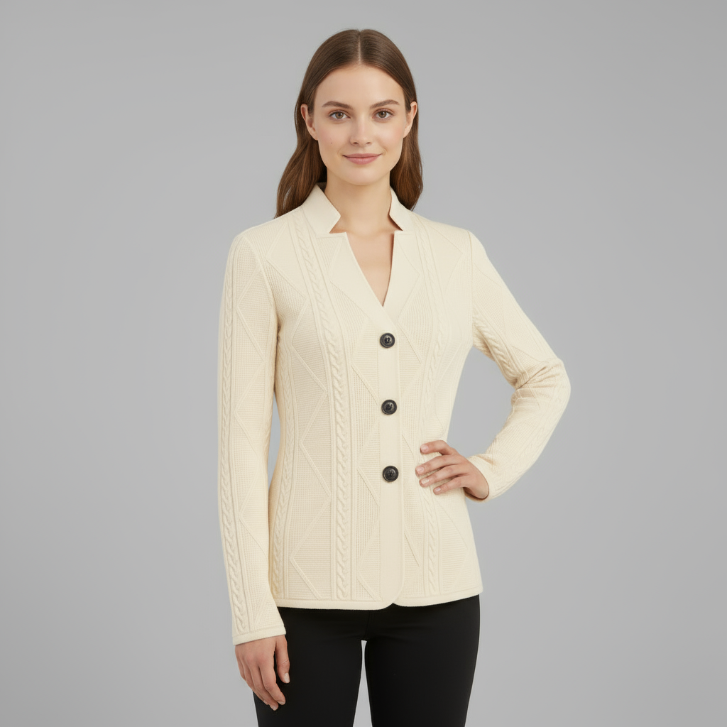 Blazer Femme Maille Texturée Cintré