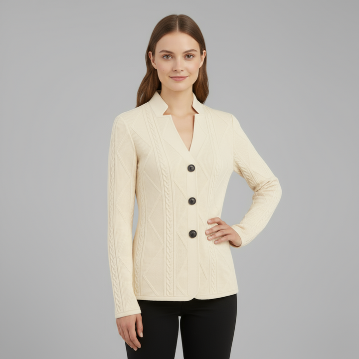 Blazer Femme Maille Texturée Cintré
