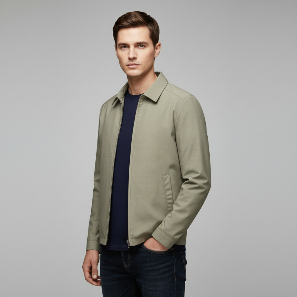 Veste Homme Zippée Imperméable | Col Pointu