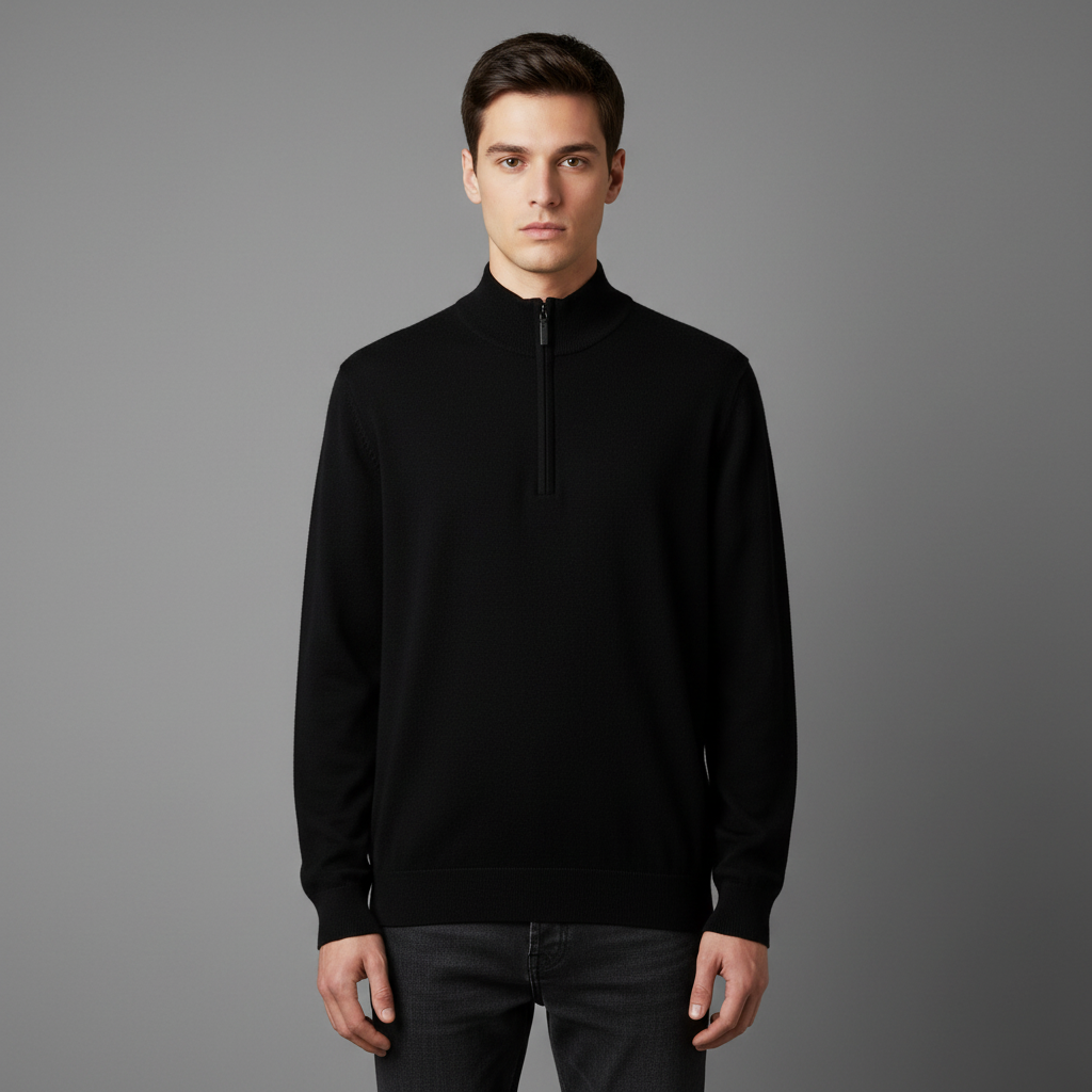 Pull Homme Demi-Zip Laine Mérinos