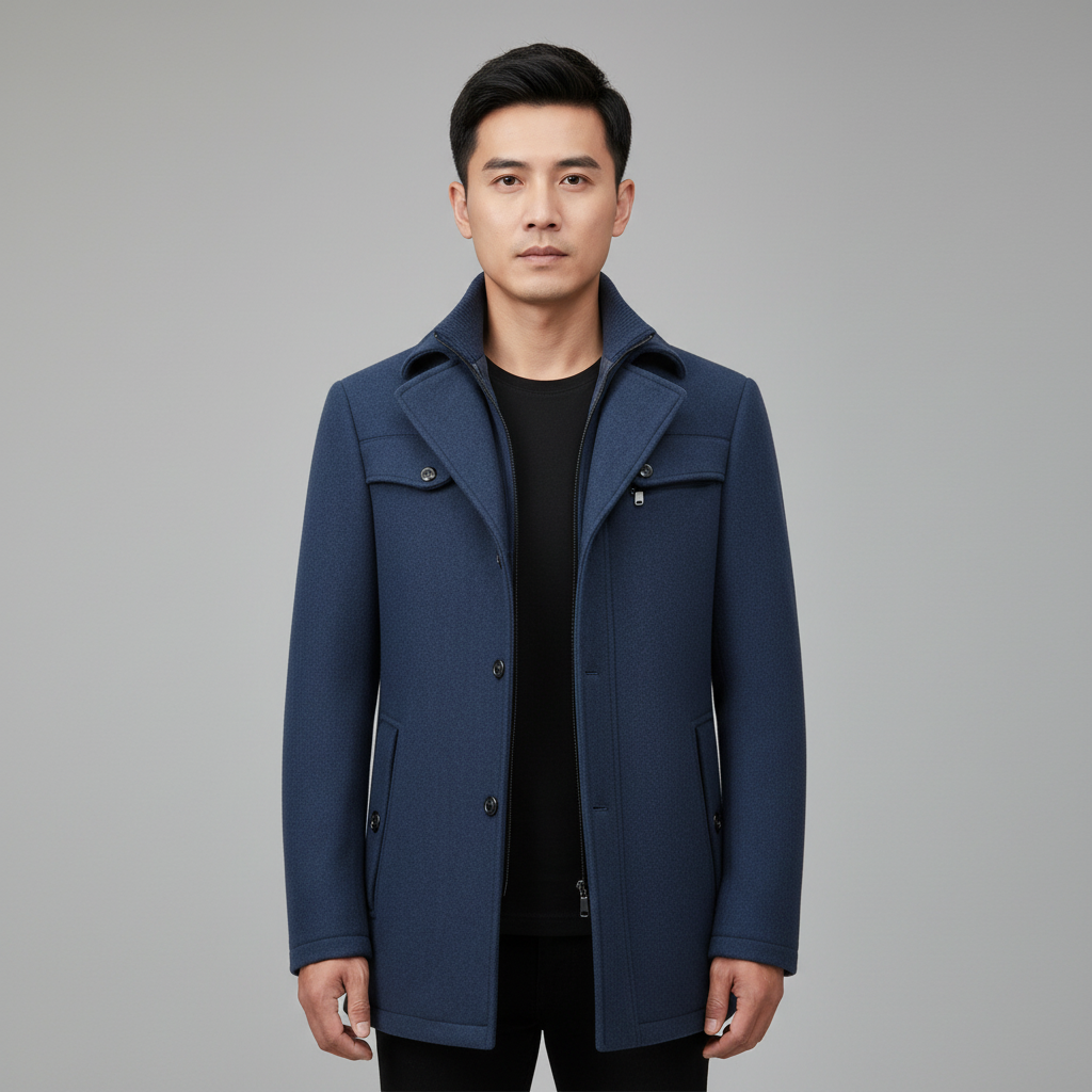 Manteau Homme Hiver Laine Mélangée