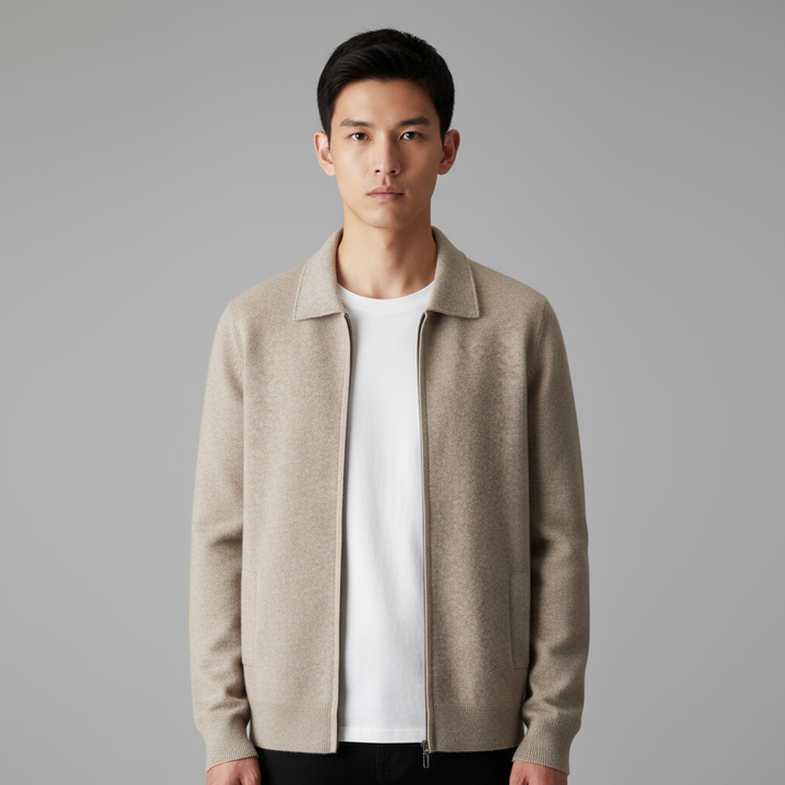 Cardigan Homme Laine Zippé