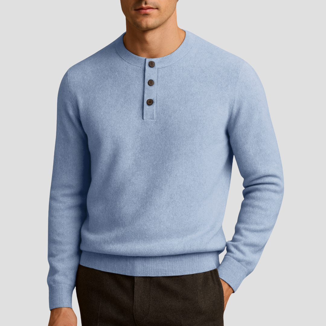Pull Henley Homme en Cachemire