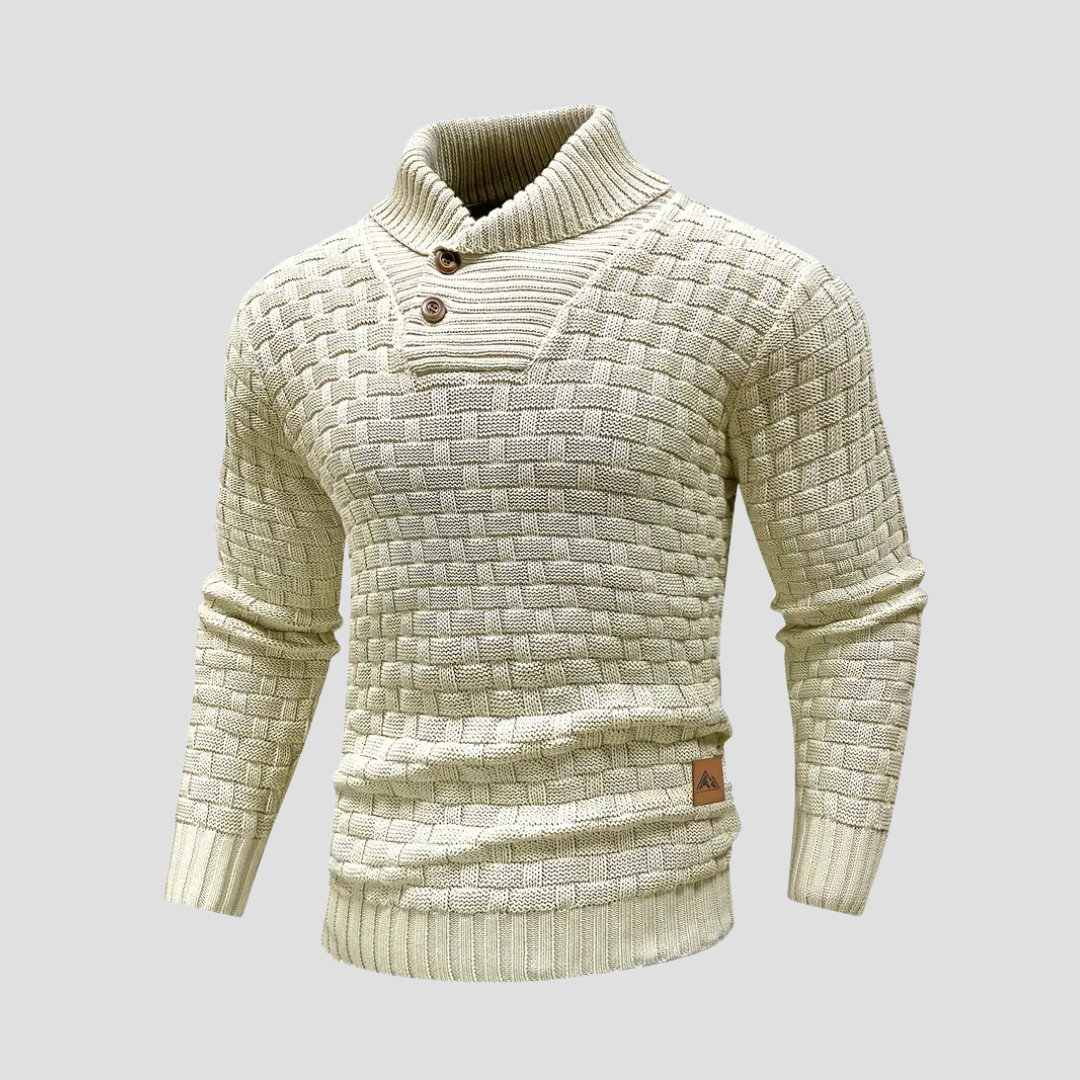 Pull Homme Col Boutonné en Maille