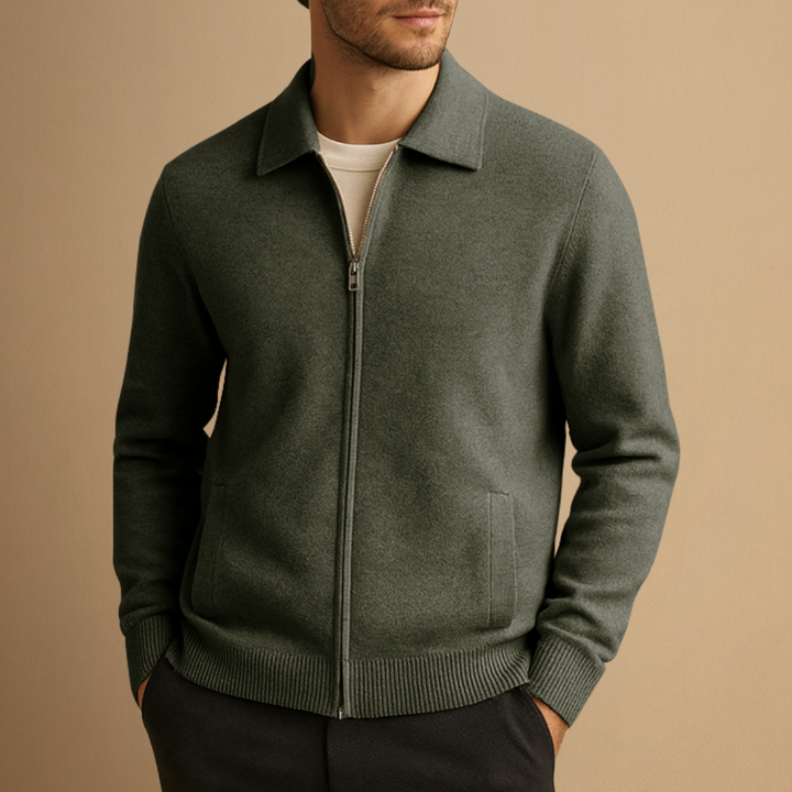Cardigan Homme Laine Zippé