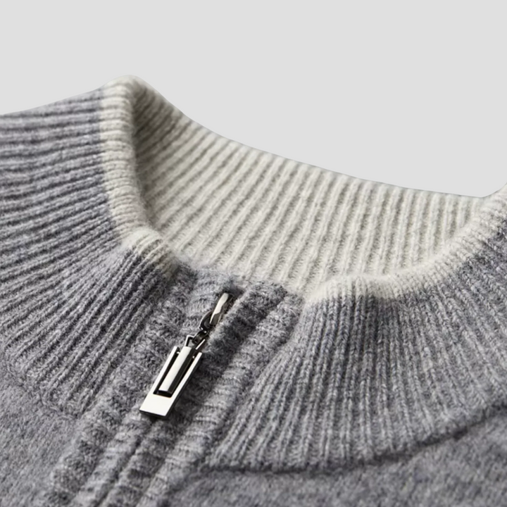 Cardigan Homme Zippé Laine Mérinos | Col Montant