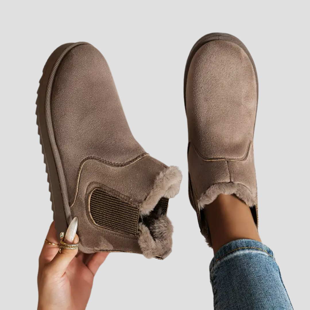 Bottines femme hiver fourrées cuir synthétique