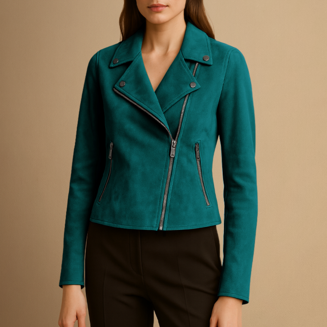 Veste Biker Femme Zip Asymétrique