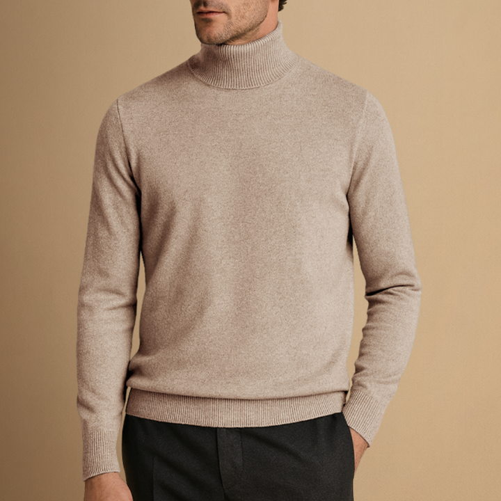 Pull Homme Col Roulé Tricoté