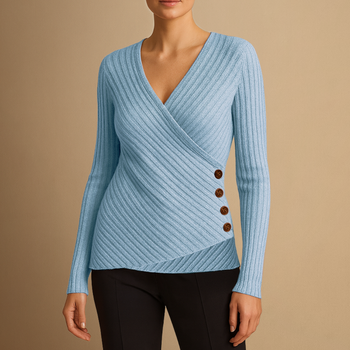 Pull Femme Col V Tricoté