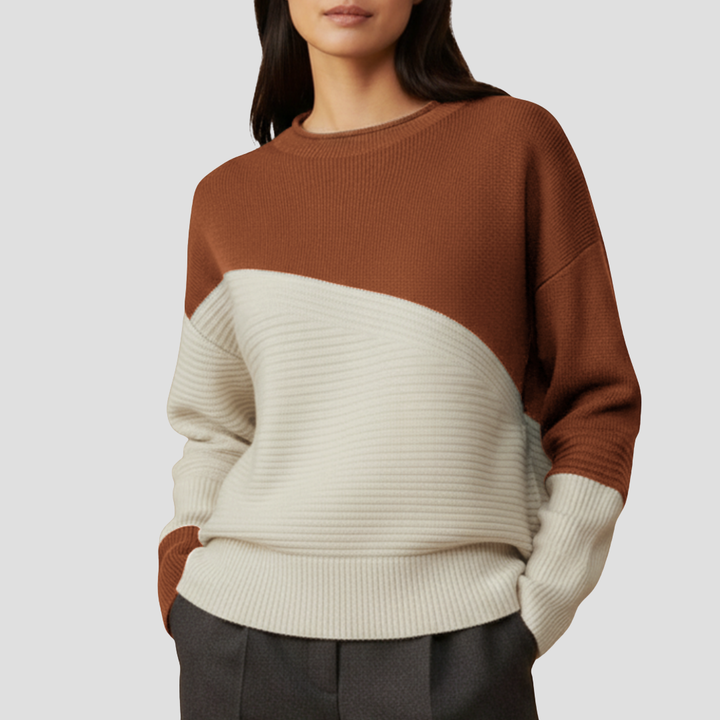 Pull Femme Bicolore en Maille