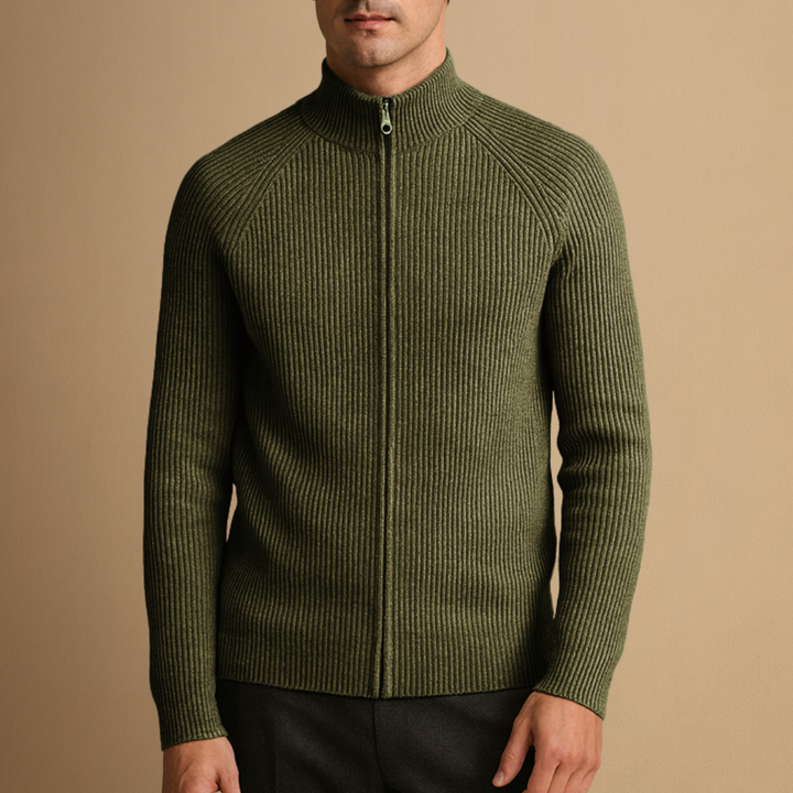 Cardigan Homme Zippé Col Montant