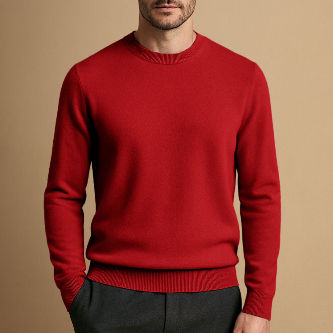 Pull Homme Col Rond Laine Mélangée
