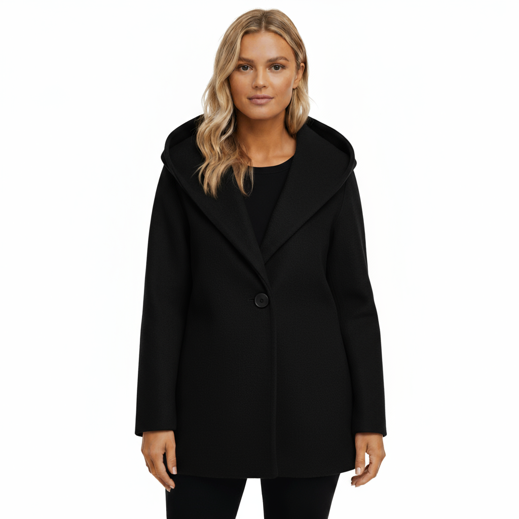 Manteau Femme Laine Mélangée à Capuche