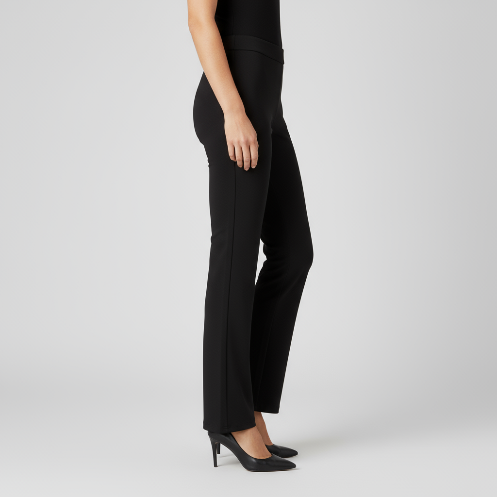 Pantalon Droit Femme Taille Élastique