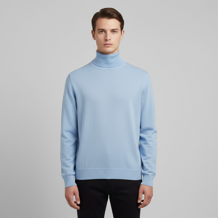 Pull Homme Col Roulé Laine Mélangée