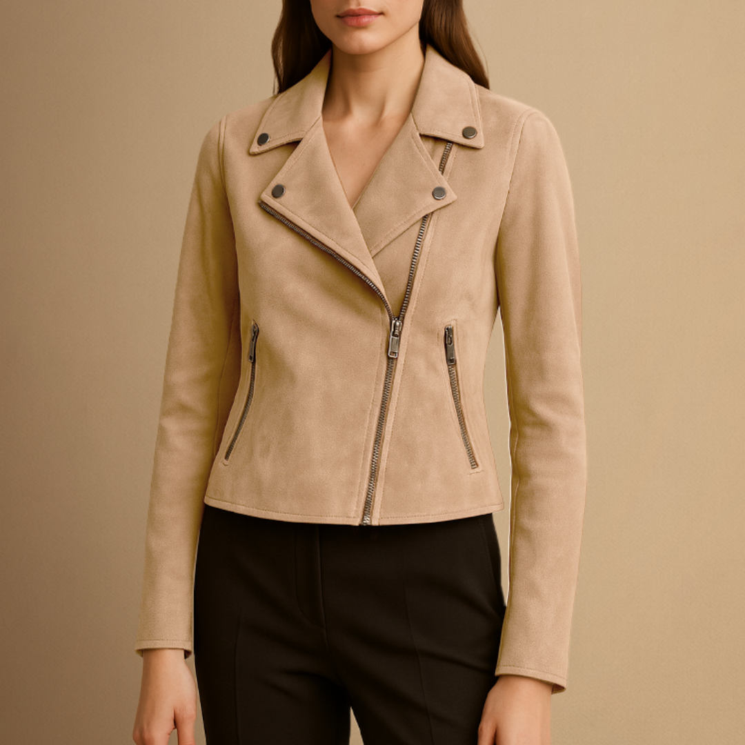 Veste Biker Femme Zip Asymétrique