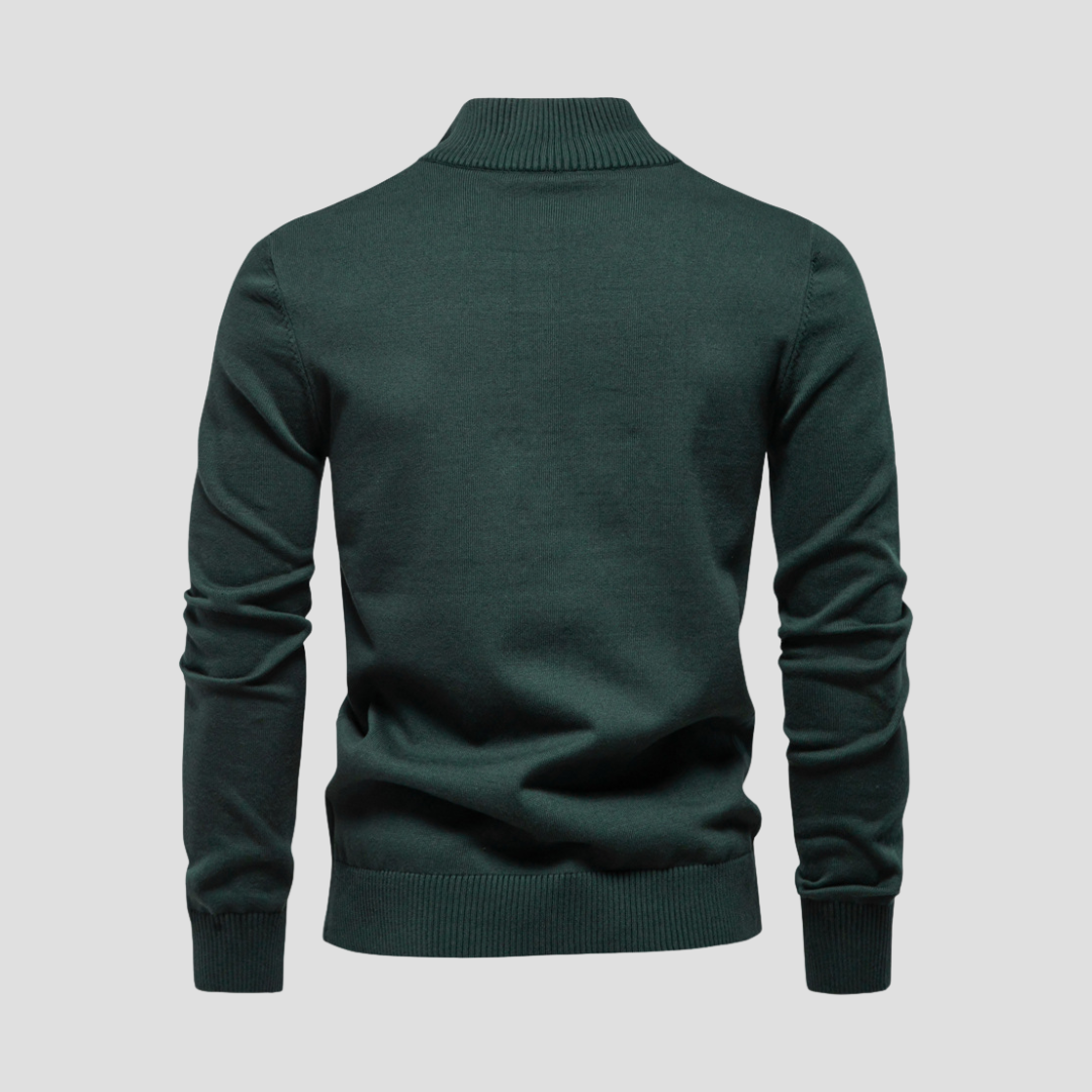 Pull Homme Demi-Zip Rayé
