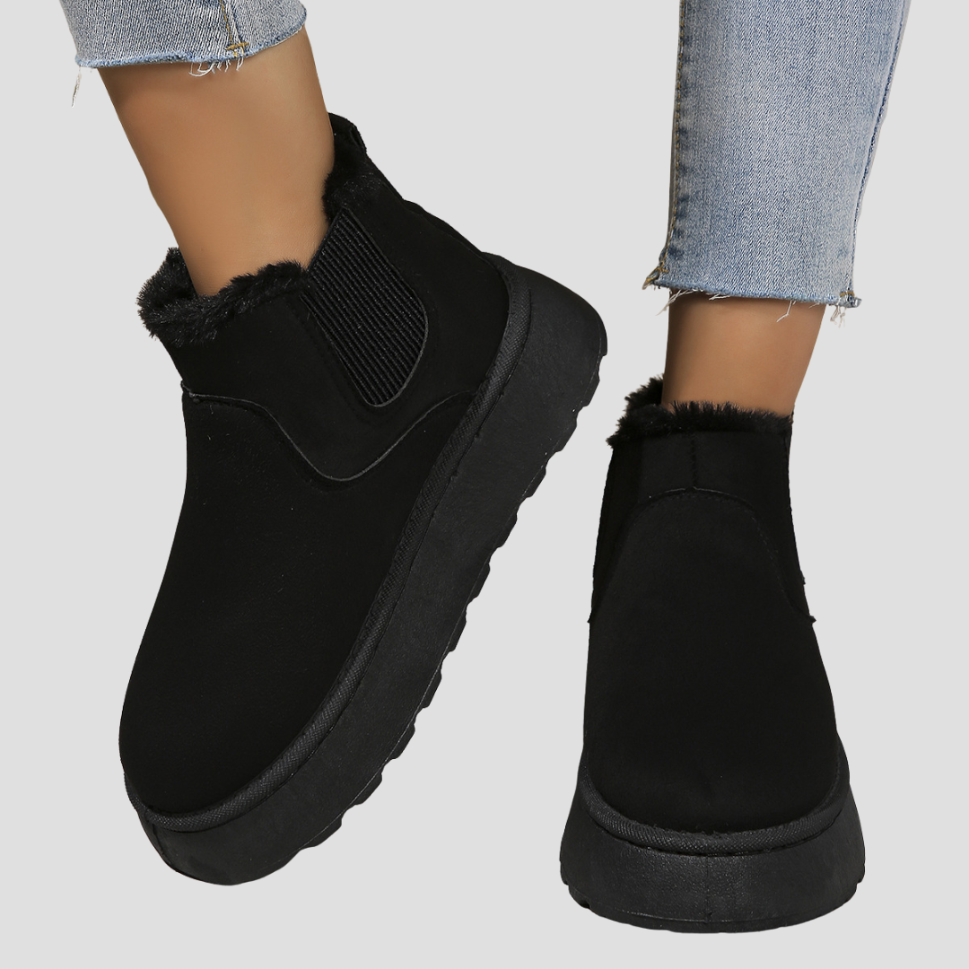 Bottines femme hiver fourrées cuir synthétique