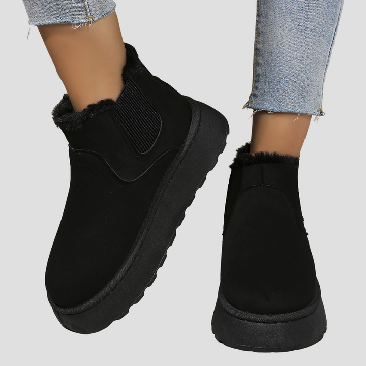 Bottines femme hiver fourrées cuir synthétique