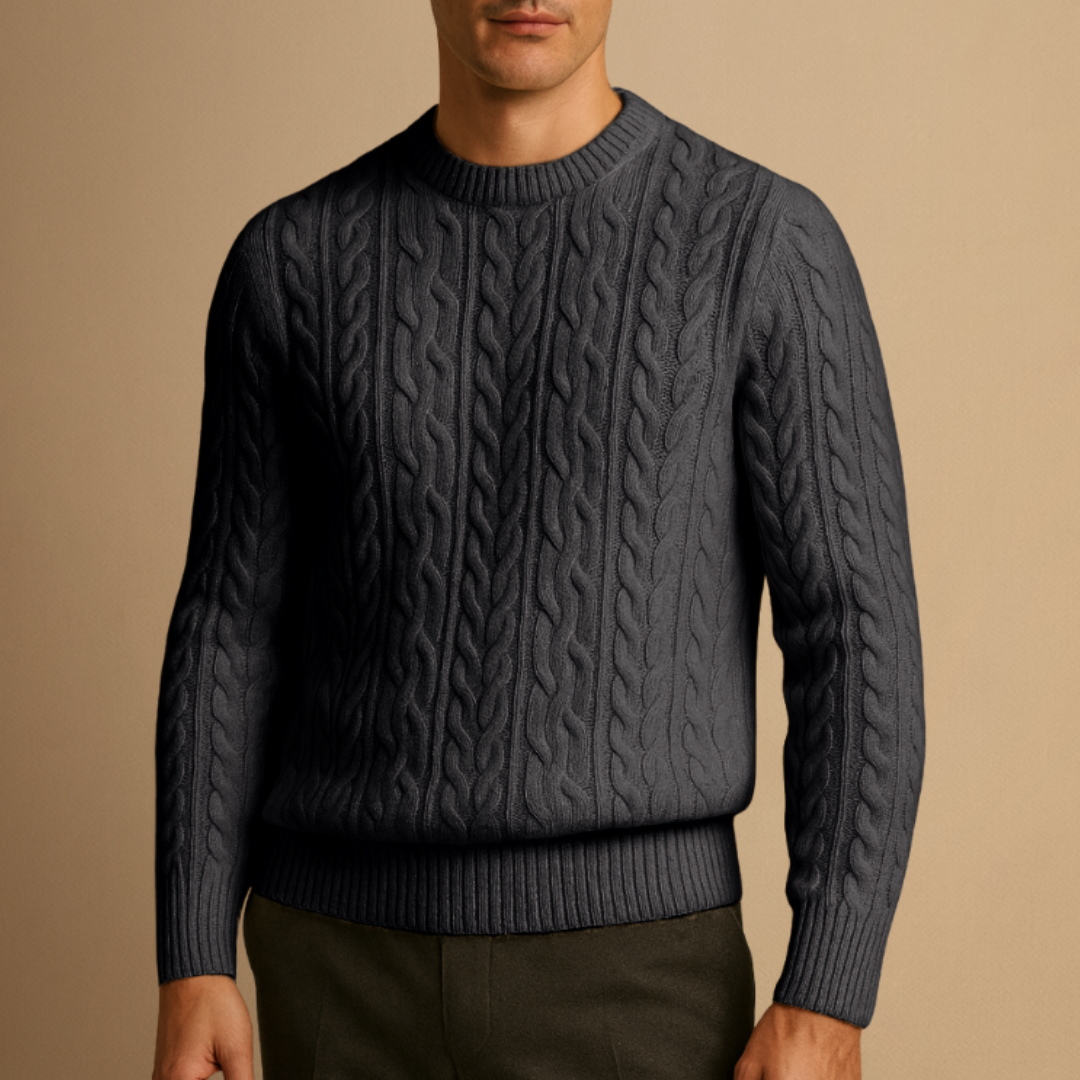 Pull Homme Laine Mérinos Torsadé